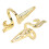 Anneau d’ongle doré à queue - Strass, 3  1,3 cm 3