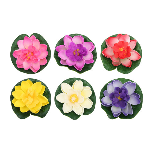 6 pezzi di piante artificiali per laghetto, 6 colori, 10 cm 1