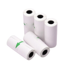 Lot de 5 rouleaux de papier thermique adhésif pour reçus de 57  25 mm pour imprimantes de poche.