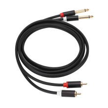 Cavo di interconnessione stereo da 4,9 piedi, con due connettori RCA e due connettori TS da 6,35 mm per l'audio