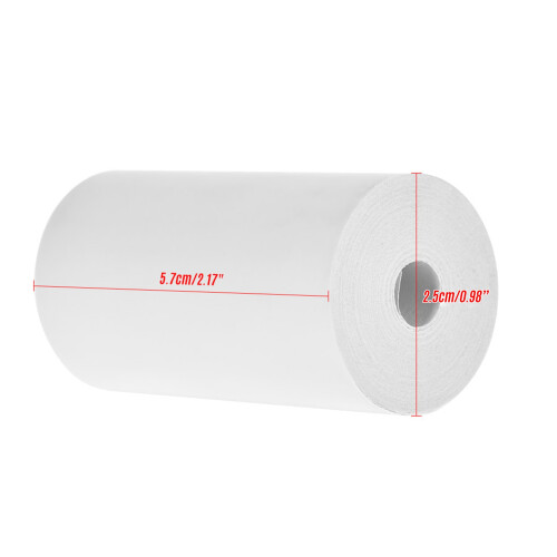 Papel térmico blanco para recibos 57x25mm 5 rollos 1