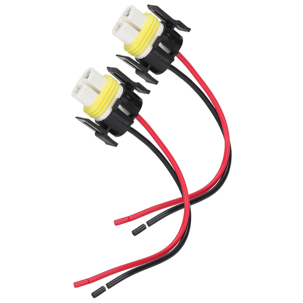 2Pcs H11 Ceramic Female Socket 2 Pin 2 Hole Wiring Harness Connector Replacement 1Mm 1224V 3191321945143