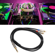 TRS-Männlich auf 2 RCA-Weiblich Audiokabel 6,35 mm Stereo-Splitter 1,8 m goldbeschichtet