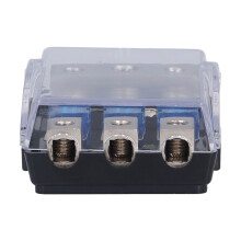 Portafusibile ANL da 60A, 1 in 3 uscite, Plastica+Metallo Nero