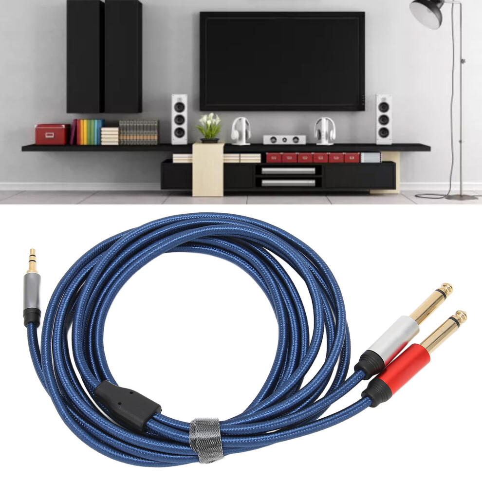 3.5Mm Stereo Male To Dual 6.35Mm Mono Male Audio Cable Nylon Aluminum Alloy Splitter Cable 5M / 16.4Ft 8001321951745
