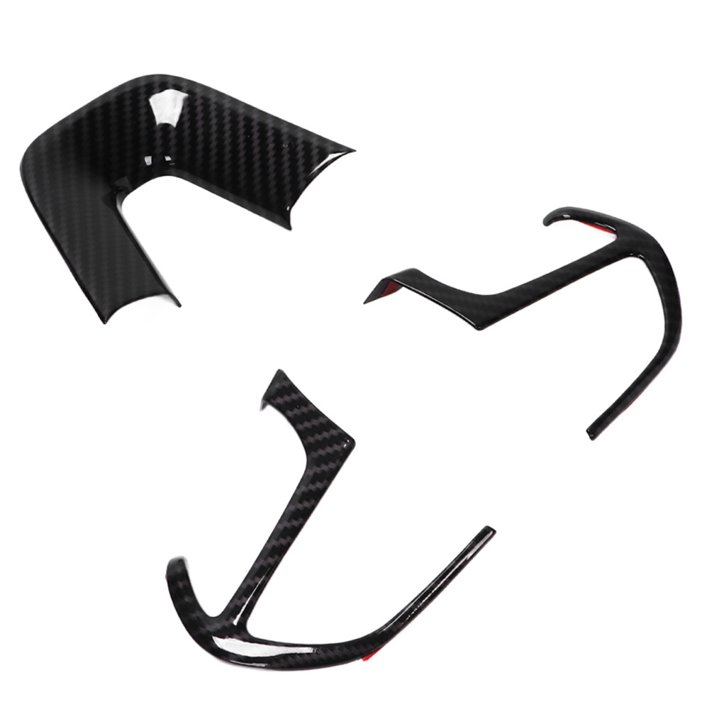 3 Pcs Steering Wheel Cover Trim Replacement For Dodge Challenger Charger Durango 2015Â2019Carbon Fiber Style 7901321952760