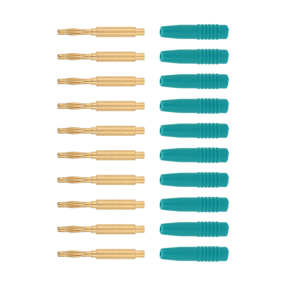 10Pcs Banana Plugs Gold Plated 2Mm Male Connector Insulated Metal Plugs With Housing For Testing Equipmentgreen 6931321953758