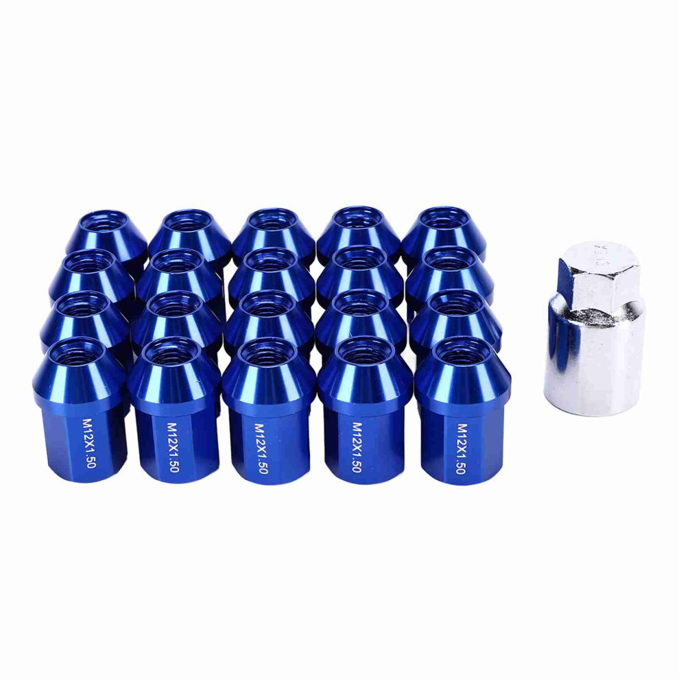 20Pcs M12x1.5 Wheel Lug Nuts 35Mm 6061 Aluminum Alloy Closed End Replacement For Chevrolet Camaro 1983Â2002Blue 8751321956430