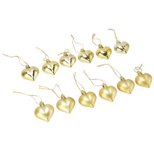 12 piezas de adorno de PVC con forma de corazón dorado, 4,5 cm, 51 g