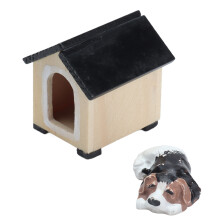 Cuccia per cani per casa delle bambole in scala 1:12, Resina+Betulla, 3,23,3 cm