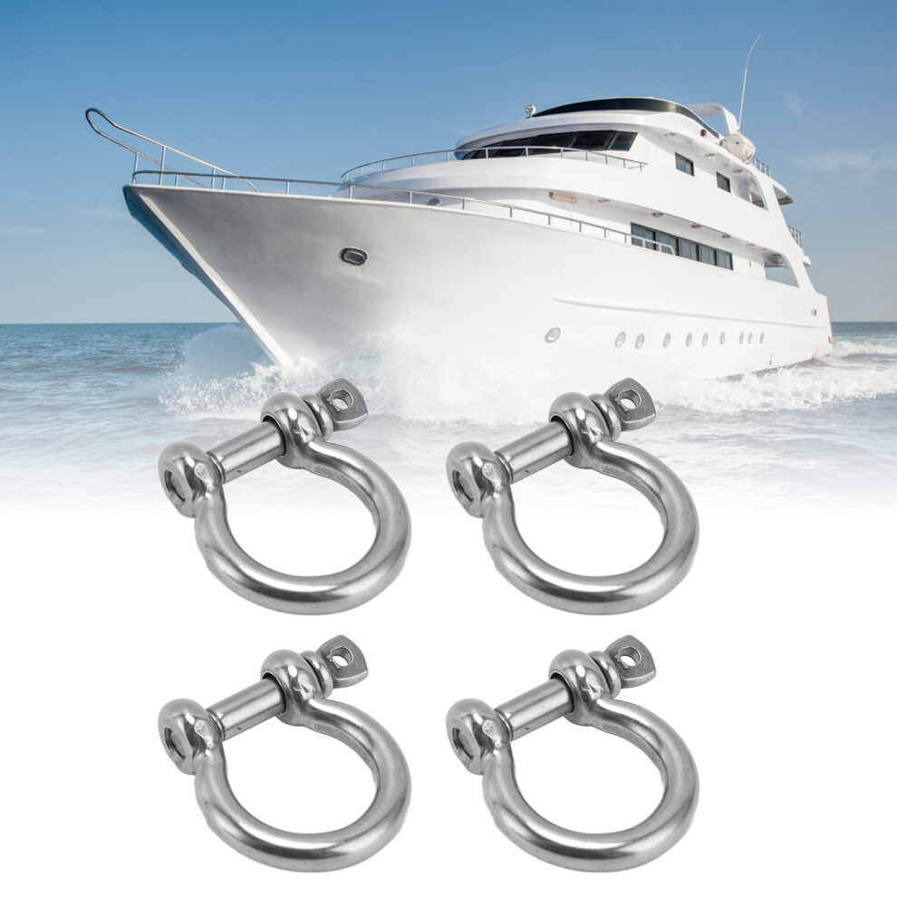 4Pcs 304 Stainless Steel Shackle Screw Pin D Ring Bow Shape Anchor Load Clamp Replacementm10 6931321961425