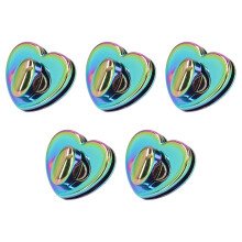 Cierre de giro con forma de corazón colorido 5-Set de aleación de zinc para bolso DIY