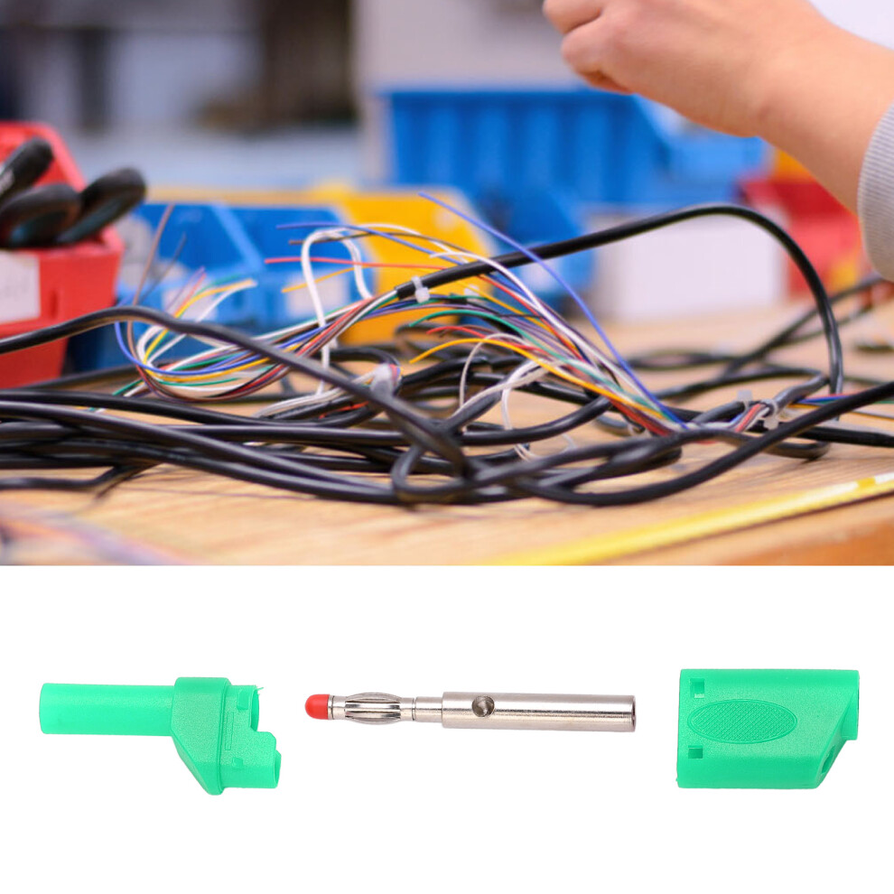 10Pcs 22.160 4Mm Banana Plug Insulated Safety Banana Plug Connector With Housing For Electronic Testgreen 8461321964051