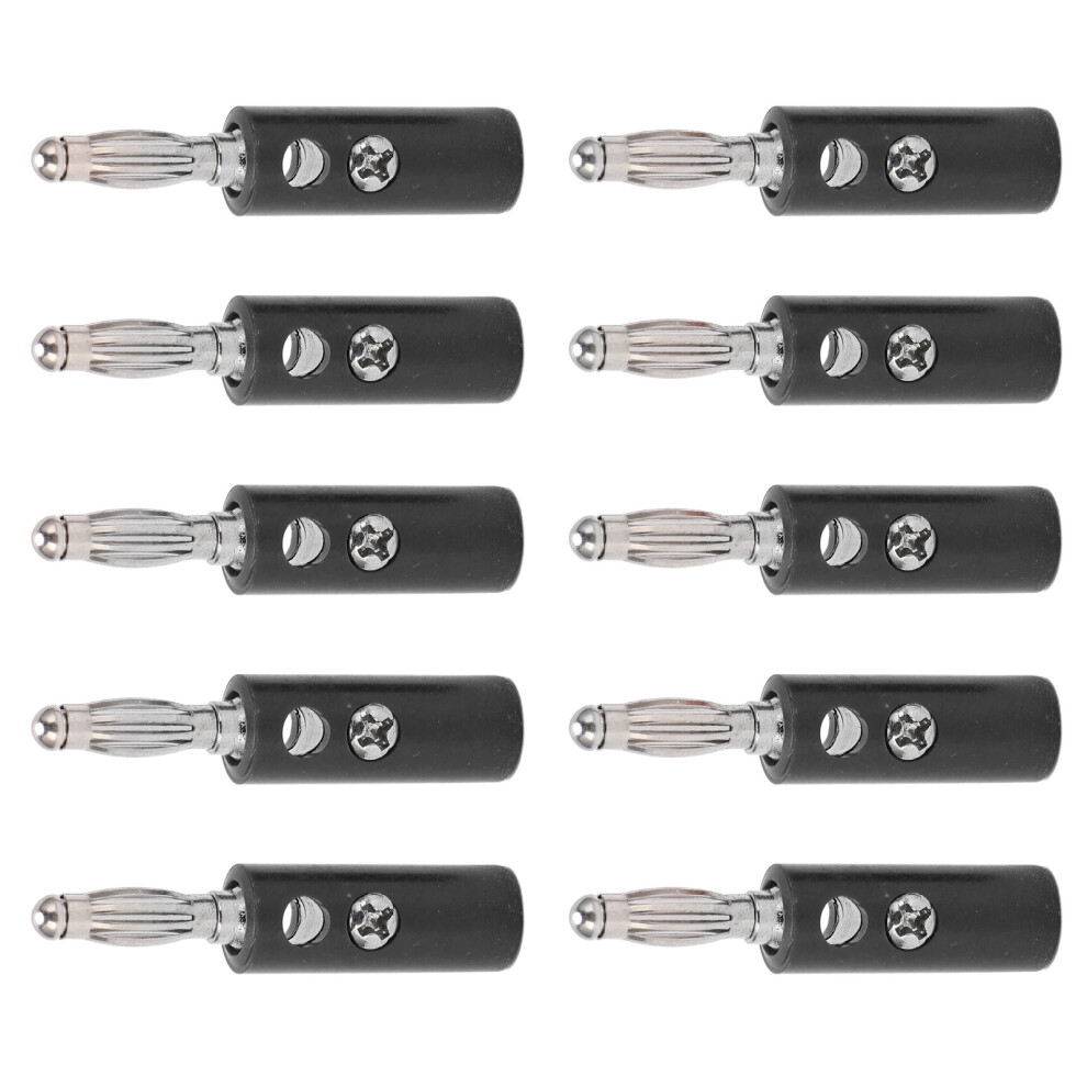 10Pcs 22.090 4Mm Banana Plug Gold Plated Lantern Banana Plug Connector For Electronic Equipmentblack 6901321964467