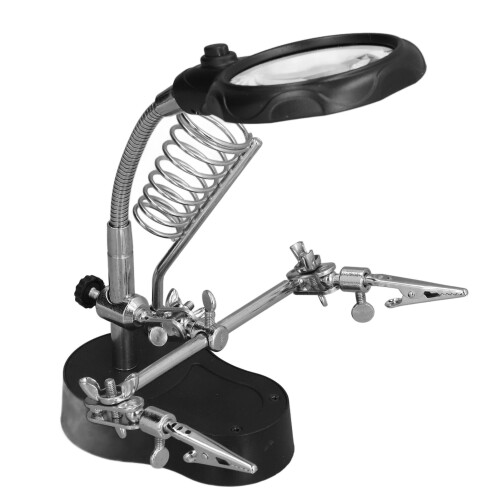 Ingranditore da saldatura con clip e supporto LED 60mm/17mm
