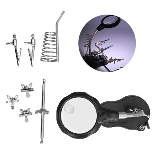 Ingranditore da saldatura con clip e supporto LED 60mm/17mm 1