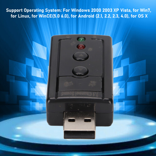Tarjeta de sonido virtual USB 7.1 con puertos de micrófono de 3,5 mm 2