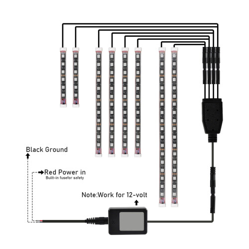 Motorcycle RGB Ambient Light APP Bluetooth Remote Control 12V 8 LED Stripes Modification 2