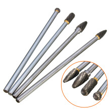 4 pièces de fraises à carbure de tungstène, tige de 1/4 po, Ø 10 mm, longueur 150/160 mm