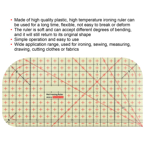 Righello da quilting in plastica per tessuti HR2010, 1 pezzo 2