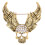 Broche de calavera perforada, Oro antiguo, 4,9 x 4,3 cm 13