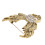 Broche de calavera perforada, Oro antiguo, 4,9 x 4,3 cm 14