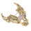 Broche de calavera perforada, Oro antiguo, 4,9 x 4,3 cm 4