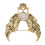Broche de calavera perforada, Oro antiguo, 4,9 x 4,3 cm 1