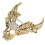 Broche de calavera perforada, Oro antiguo, 4,9 x 4,3 cm 3
