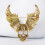 Broche de calavera perforada, Oro antiguo, 4,9 x 4,3 cm 8