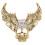 Broche de calavera perforada, Oro antiguo, 4,9 x 4,3 cm 2