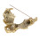 Broche de calavera perforada, Oro antiguo, 4,9 x 4,3 cm 9