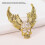 Broche de calavera perforada, Oro antiguo, 4,9 x 4,3 cm 5