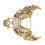 Broche de calavera perforada, Oro antiguo, 4,9 x 4,3 cm 16