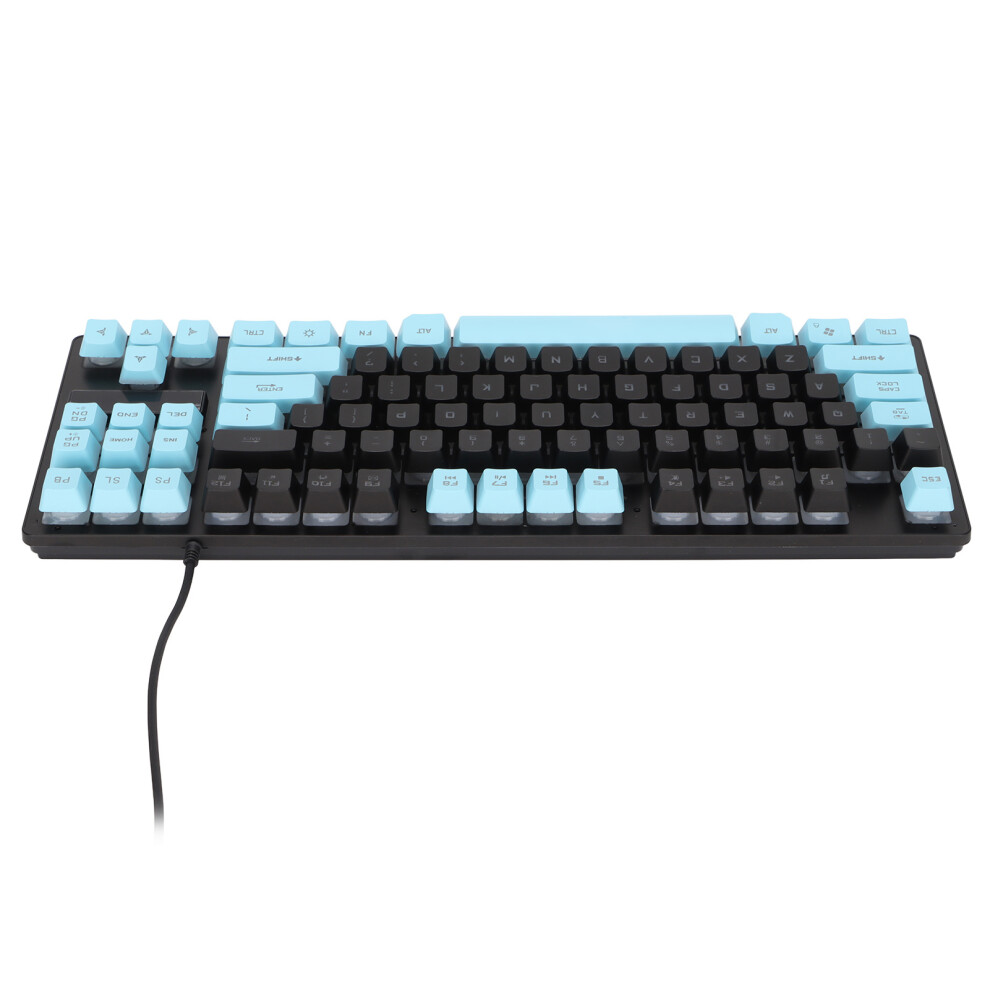 Mechanical Keyboard Sensitive Triggering Lightweight Portable Two Colors Stitching Pc Keyboard For Desktop Laptopblack Blue 7891321974216