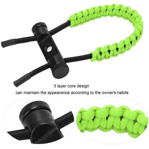Correa de muñeca para arco compuesto verde, 87 g, ajustable 2