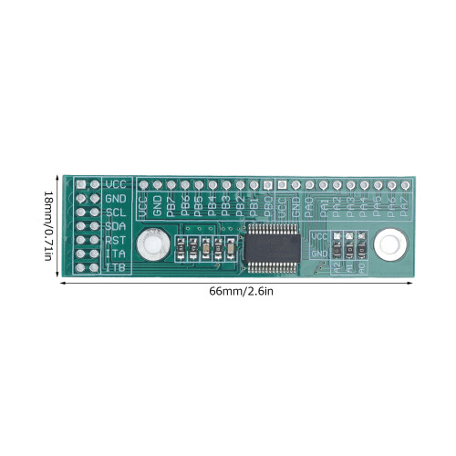 MCP23017-E/SS Expanseur E/S I2C 16 bits 66  18 mm Vert 2
