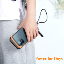 Banco de energía solar DP 30000mAh 160x75x26mm naranja