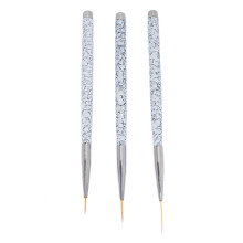 Set di 3 pennelli liner per nail art, 11/15/20mm