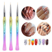 Set da 3 pennelli liner per nail art a doppia punta 7/9/12mm