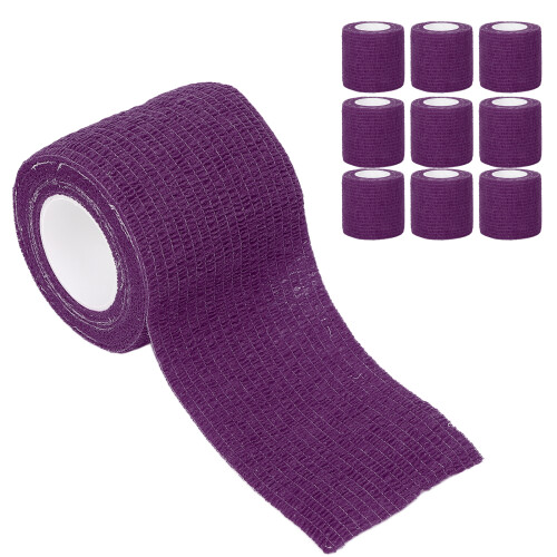 10 pezzi di bendaggio autoadesivo 5 cm x 450 cm viola
