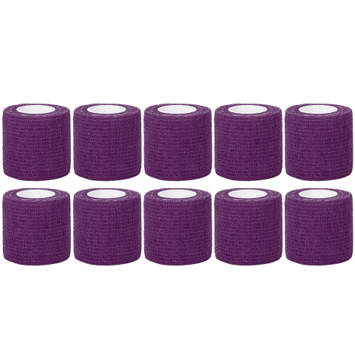 10 pezzi di bendaggio autoadesivo 5 cm x 450 cm viola 1