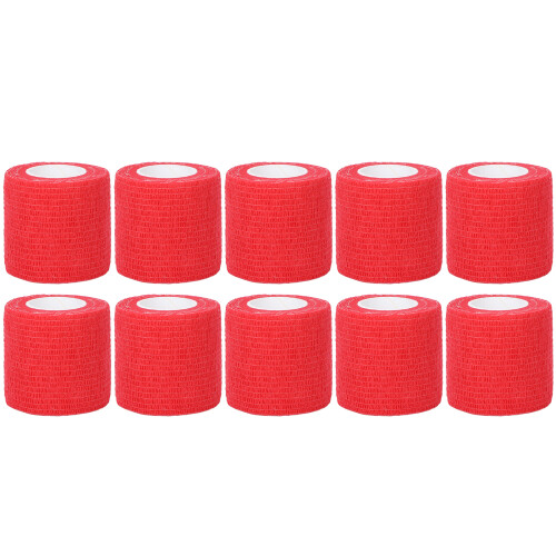 10 vendajes rojos desechables autoadhesivos de 5x450cm 1