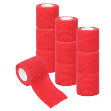 10 vendajes rojos desechables autoadhesivos de 5x450cm