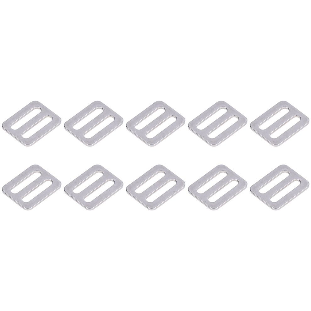 10Pcs Adjustable Buckle Fasteners Stainless Steel 316 Webbing Slider For Collars Straps 4641321981508