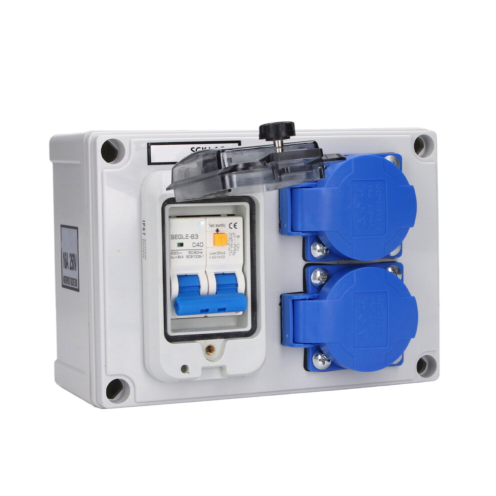 Wall Socket Double German Power Outlet Box Receptacle 200Â250V With 230V 40A 1P+N Rcd 3771321983088