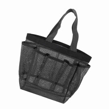 Bolsa de ducha de malla 20x18x14 cm 8 bolsillos negro/gris