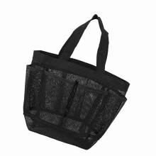 Bolsa de ducha de malla 20x18x14 cm ~5 L negro/gris