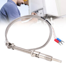 Termocoppia di tipo K, sonda industriale, 1m, schermata con molla a compressione