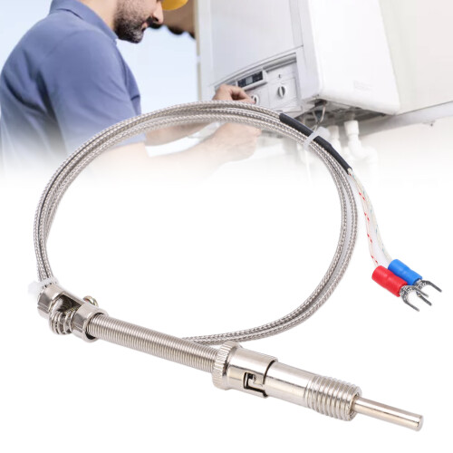 Termocoppia di tipo K, sonda industriale, 1m, schermata con molla a compressione